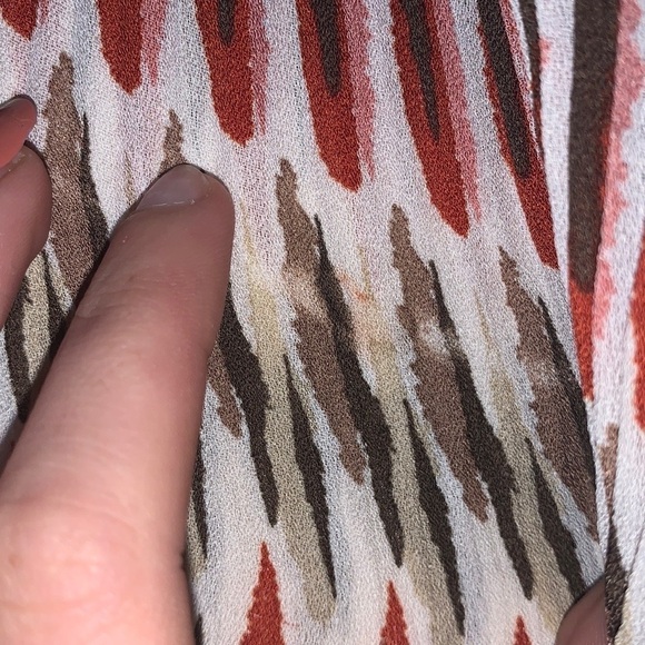 Lane Bryant Boho Accordion Pleat Collared V-Neck Button Down Shirt Size 18 - Picture 9 of 11